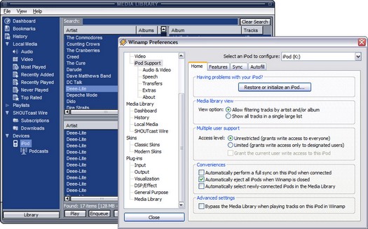 Winamp iPod Plugin 3.00 - instellingen (resized)