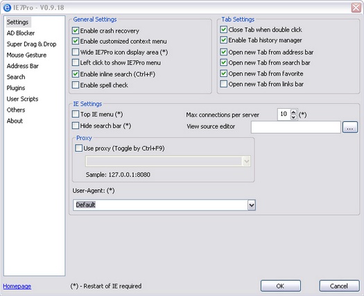 IE7Pro 0.9.18 screenshot (resized)