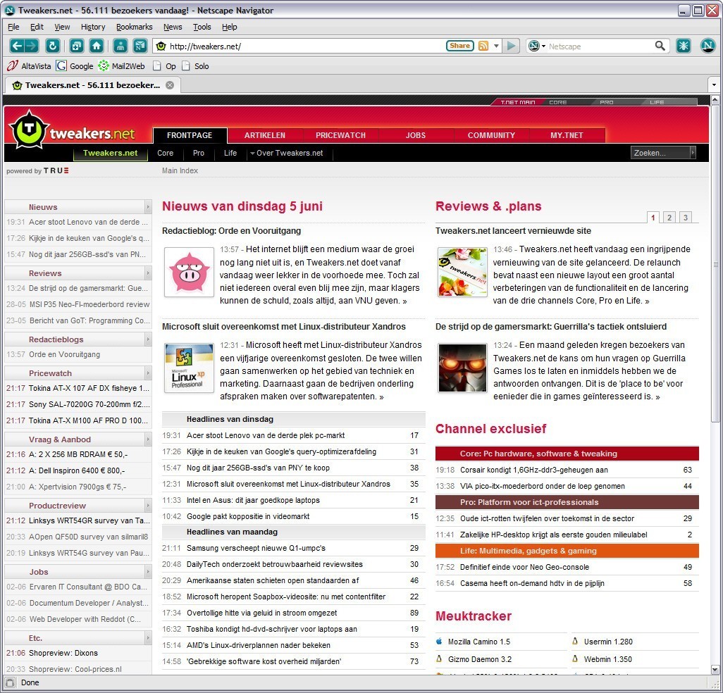 Netscape Navigator 9.0 screenshot