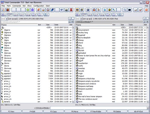 Total Commander 7.0 screenshot (resized)