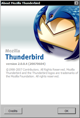 Mozilla Thunderbird 2.0.0.4 - about
