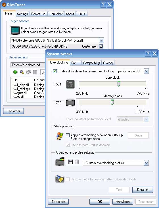 RivaTuner screenshot