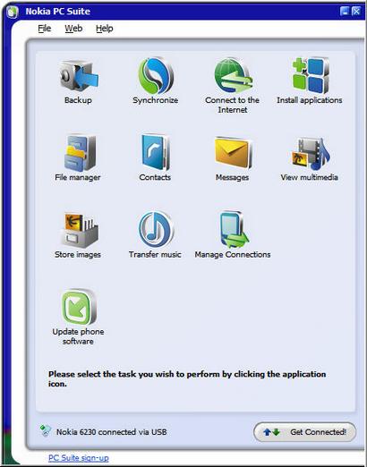 Nokia PC Suite screenshot (410 pix)