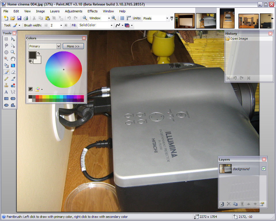 Paint.NET 3.10 beta screenshot