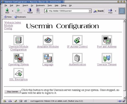 Usermin screenshot (410 pix)