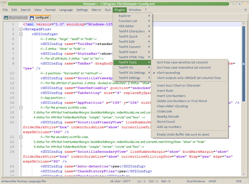 Notepad++ screenshot