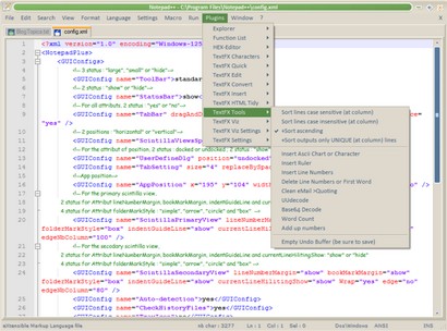 Notepad++ screenshot (410 pix)