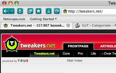 Netscape Navigator 9.0 beta 3 - Tweakers.net (crop)