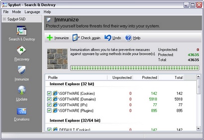 Spybot - Search & Destroy 1.5 screenshot (410 pix)