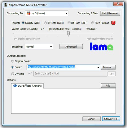 dBpowerAMP Music Converter screenshot (410 pix)
