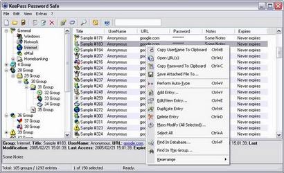 KeePass Password Safe screenshot (410 pix)