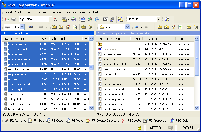 WinSCP screenshot