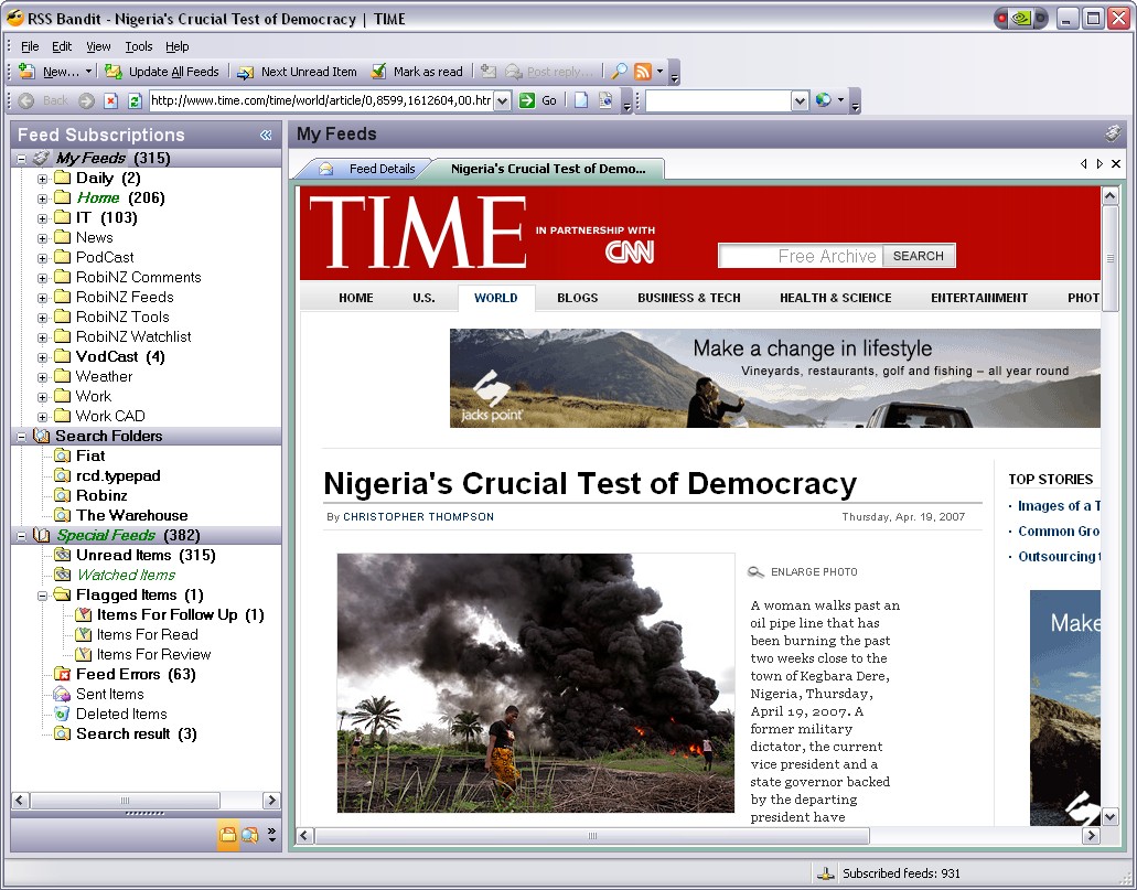 RSS Bandit screenshot