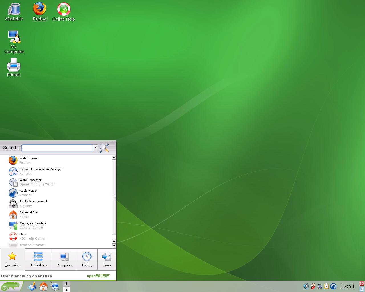 openSuse 10.3 - KDE