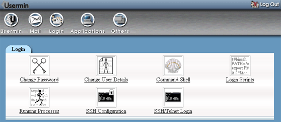 Usermin - settings