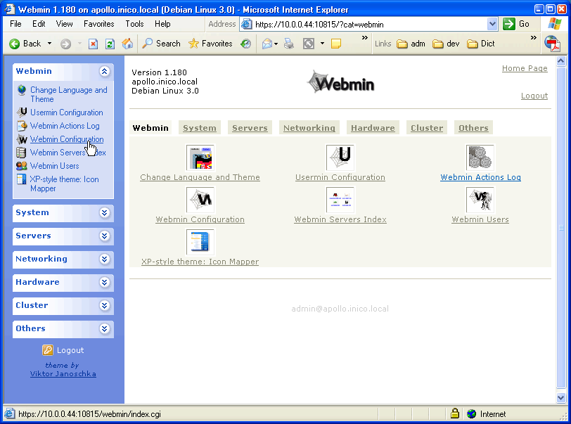 Webmin - custom theme