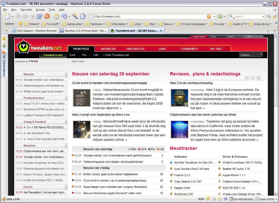 Maxthon 2.0.4 build 5707 screenshot