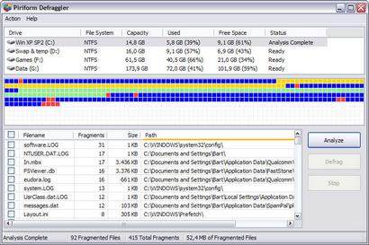 Defraggler screenshot (410 pix)