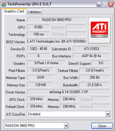 GPU-Z 0.0.7 screenshot