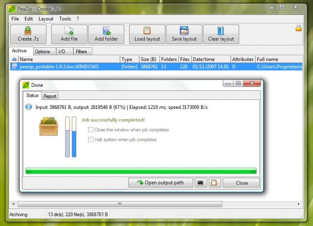 PeaZip screenshot
