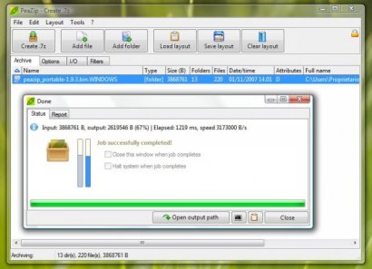 PeaZip screenshot (410 pix)