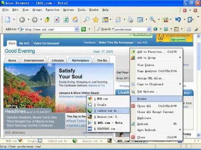 Acoo Browser screenshot (410 pix)