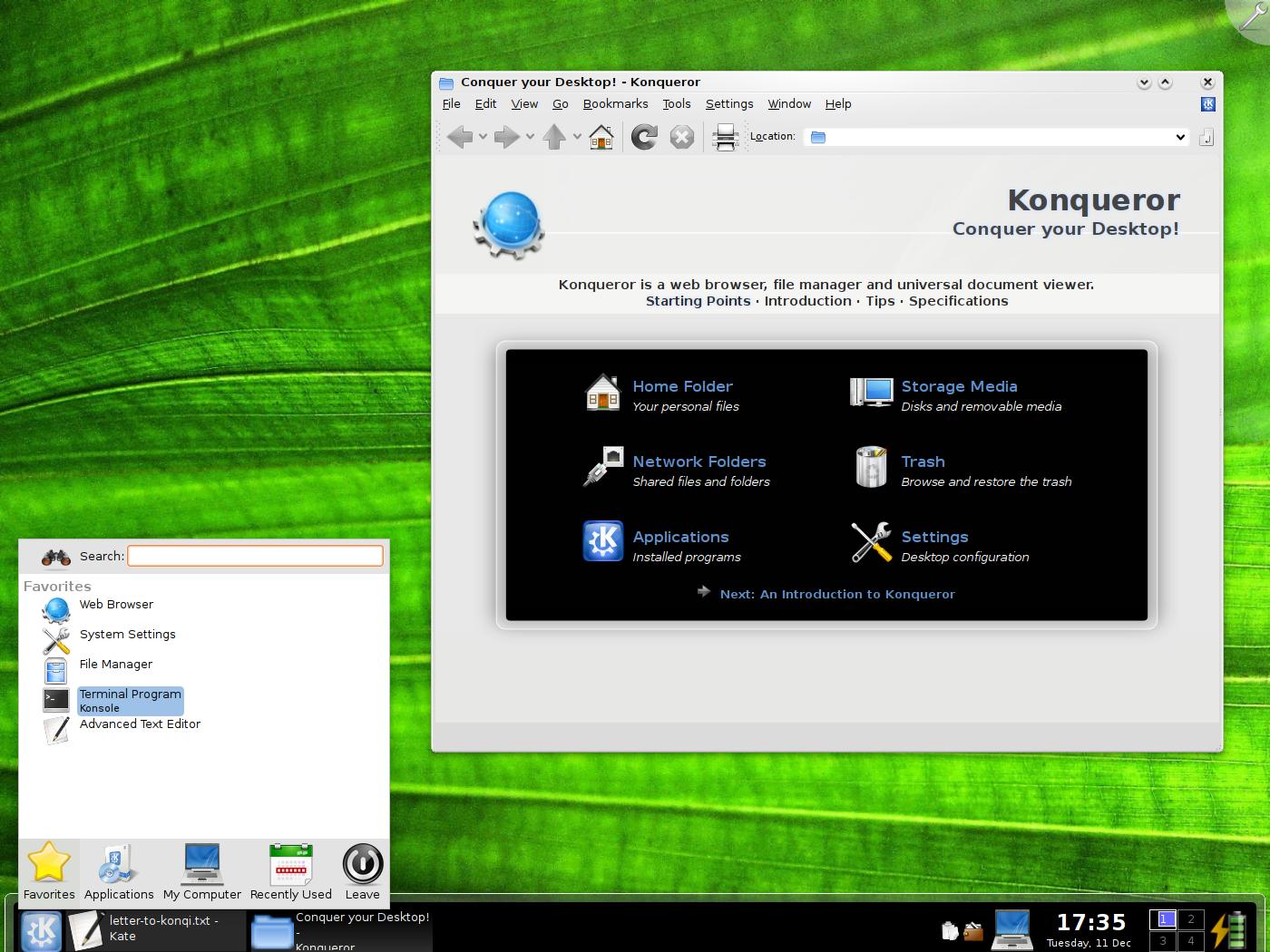 KDE 4.0 met Konqueror screenshot