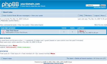 phpBB 3.00 default installation (410 pix)