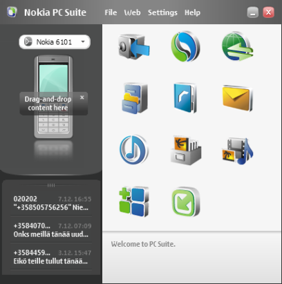 Nokia PC Suite 6.85 screenshot (410 pix)