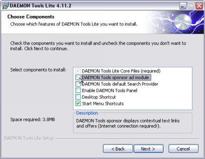 Daemon Tools 4.11.2 Lite screenshot (410 pix)