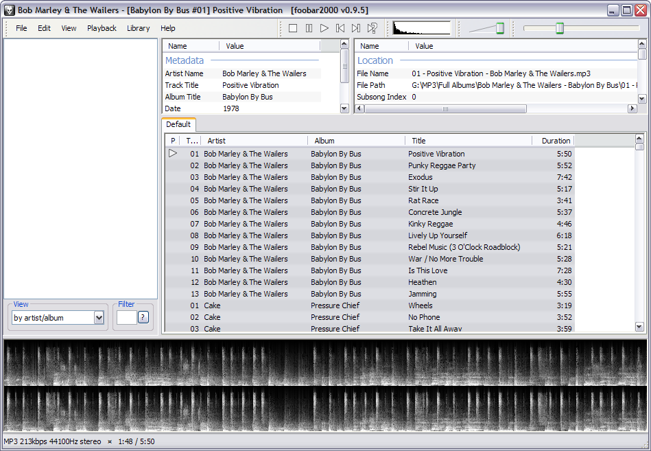 foobar2000 0.9.5 screenshot
