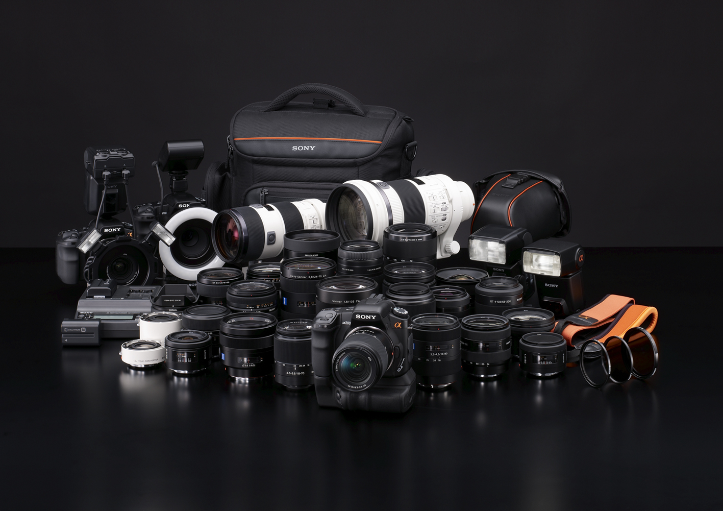 Sony DSLR-a200 met uitrusting