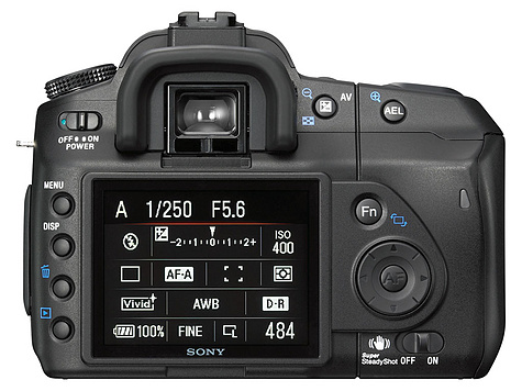 Sony DSLR-a200 achterkant