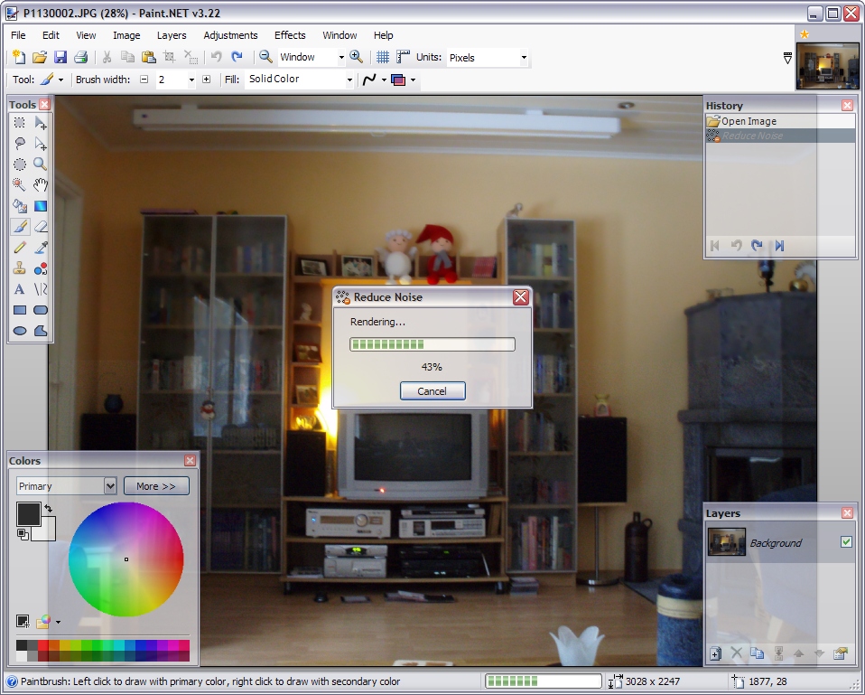 Paint.NET 3.22 - reduce noise screenshot