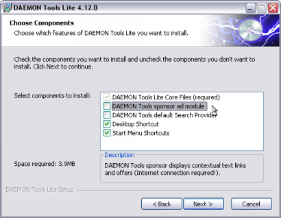 Daemon Tools 4.12.0 installatie screenshot (410 pix)
