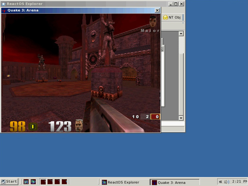 Quake III Arena onder ReactOS screenshot