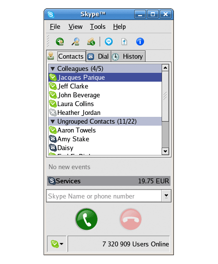 Skype for Linux screenshot