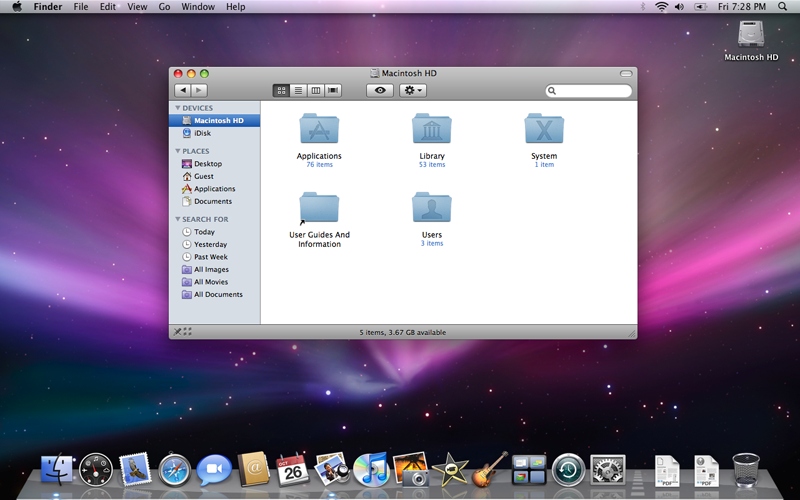 Apple Mac OS X 10.5 (Leopard) desktop
