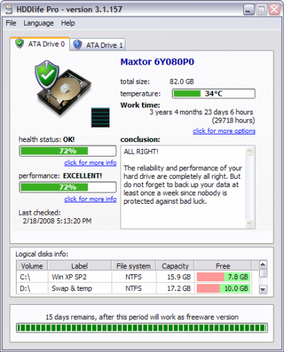 HDDlife Pro 3.1.157 screenshot (410 pix)
