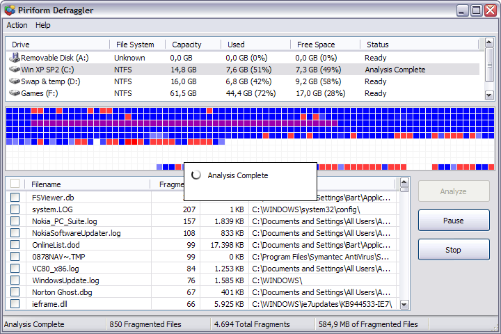 Defraggler 1.01.058 beta screenshot