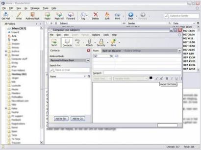 Mozilla Thunderbird 2.0 screenshot (410 pix)