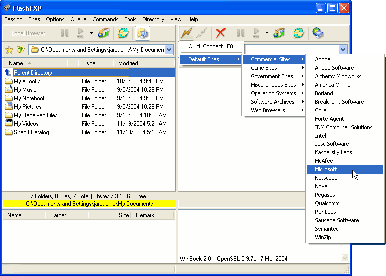 FlashFXP screenshot