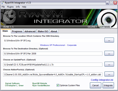 RyanVM's Post-SP2 Update Pack 2.2.1 in RVM Integrator 1.5.1 (410 pix)