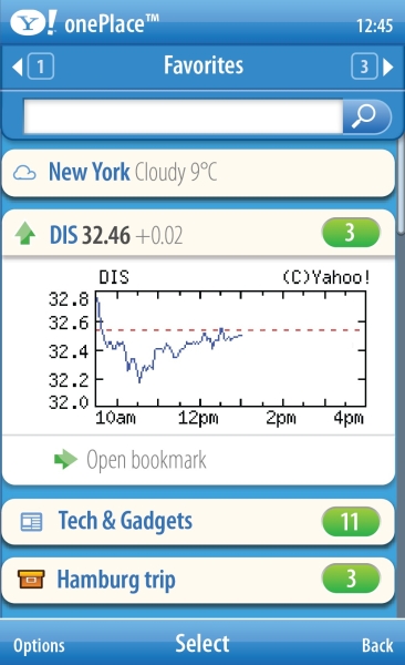 Yahoo OnePlace Favorites