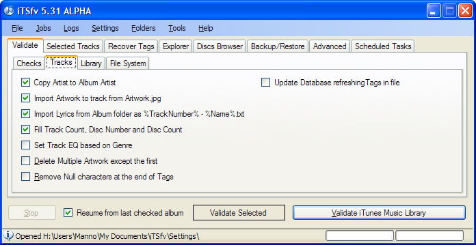 iTunes Store file validator screenshot