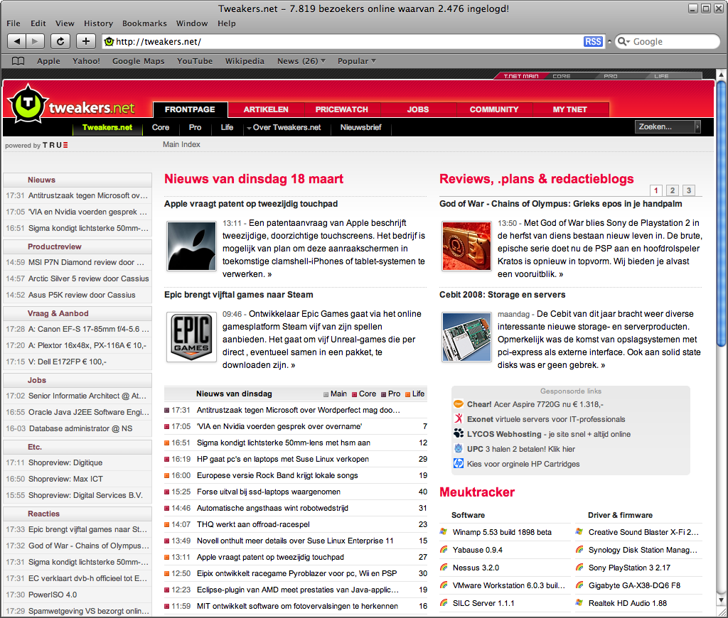 Apple Safari 3.1 screenshot