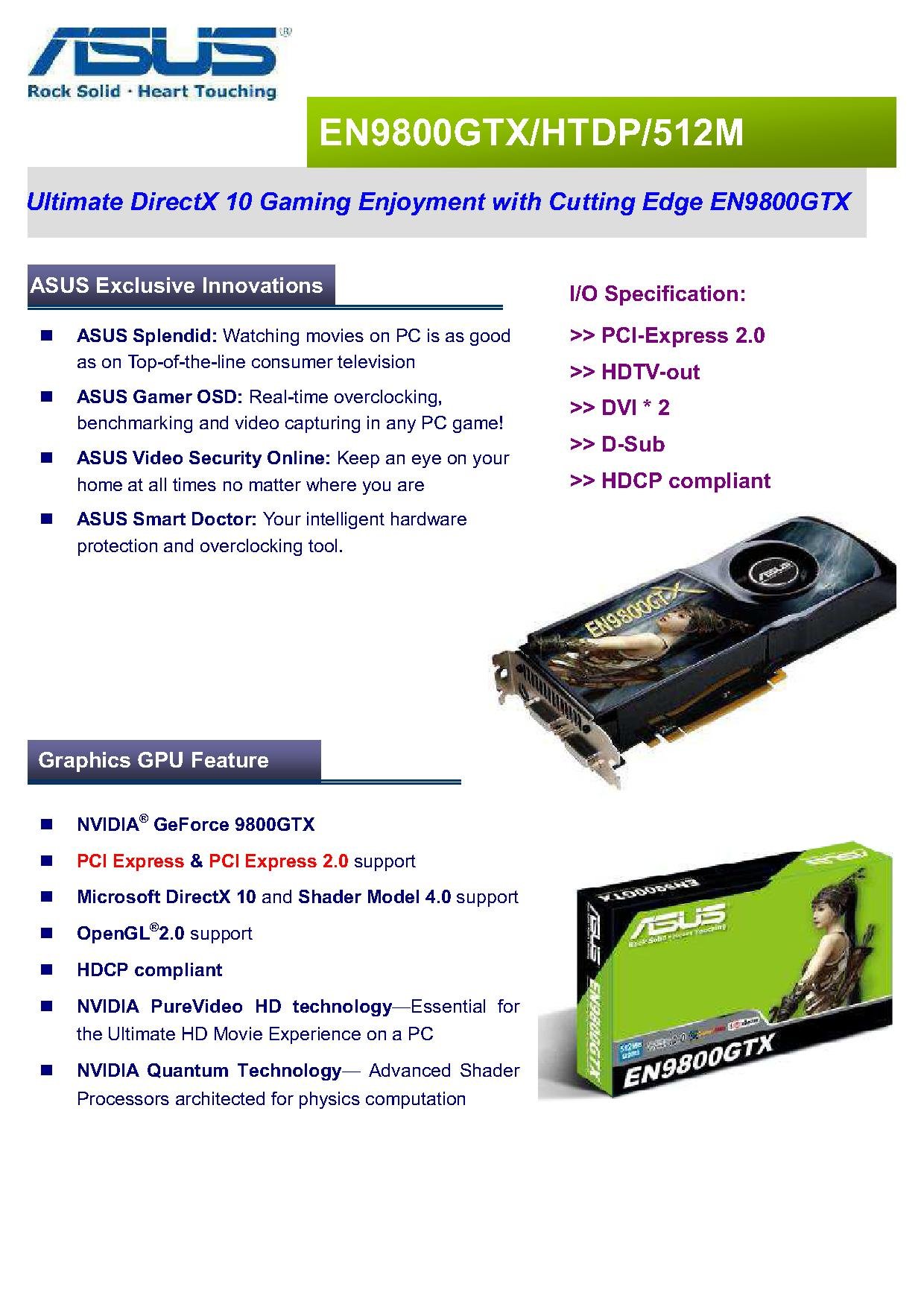 Asus Geforce 9800GTX 1