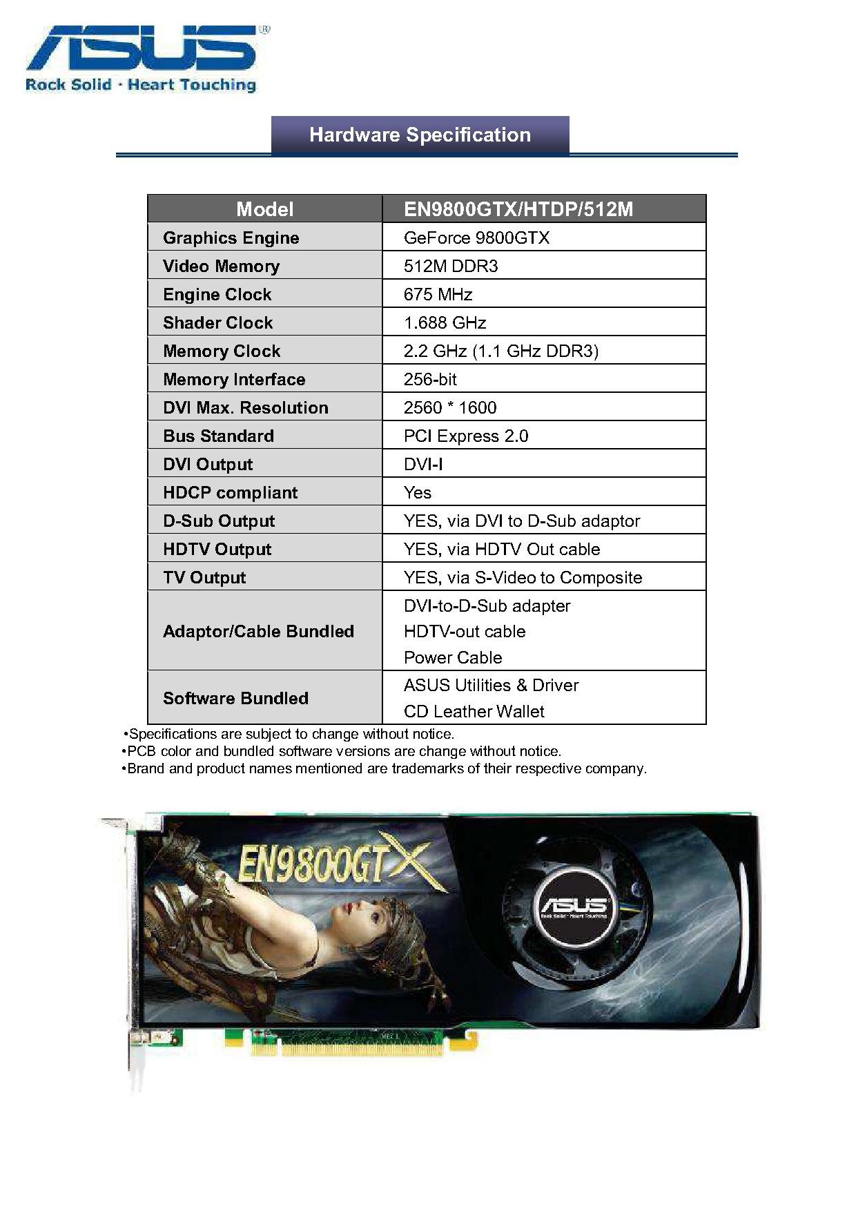 Asus Geforce 9800GTX 2