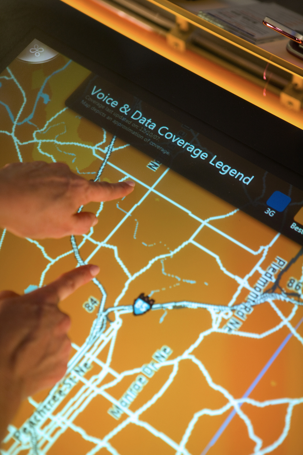 Microsoft Surface in telecomwinkel - legenda bereik