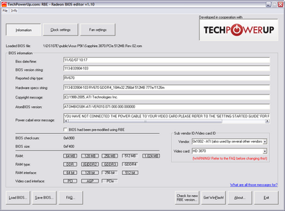 TechPowerUp Radeon Bios Editor 1.10 screenshot (410 pix)